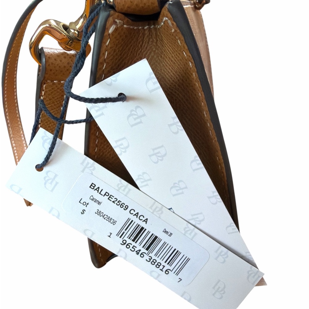 Dooney & Bourke Alpine Demi 20 Caramel Pebble Leather with Duck Logo, NWT - Picture 7 of 8